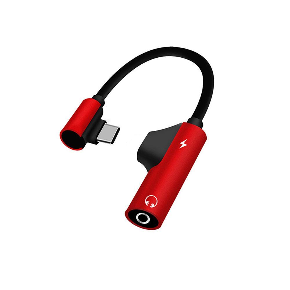 Multifunctional Two-In-One Type-C Headset Adapter Cable Charging Listening To Music and Music