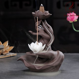 Thác khói trầm hương - Phật Thủ Full bộ như hình tặng kèm 10 nụ trầm Việt tự nhiên