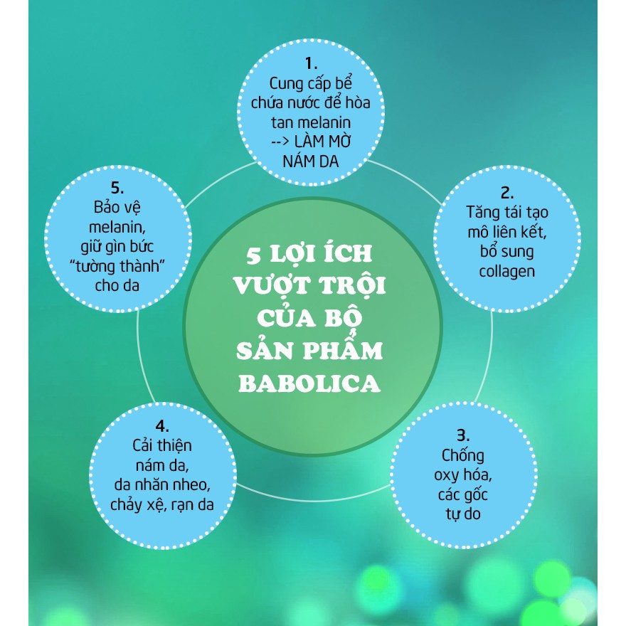 Babolica - Viên Uống Bổ Sung Collagen, Làm Đẹp Da, Mờ Thâm Nám, Chống Lão Hóa Da, Dưỡng Da (Hộp 30 viên) [Chính Hãng]