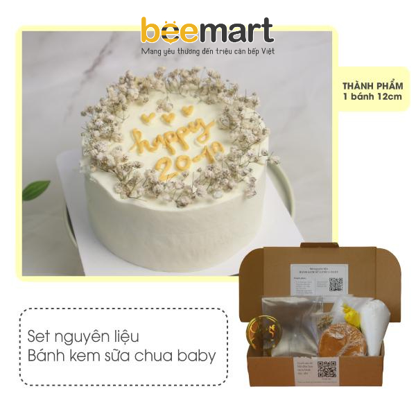 Set tự làm bánh sinh nhật - Bánh kem sữa chua baby thanh thanh