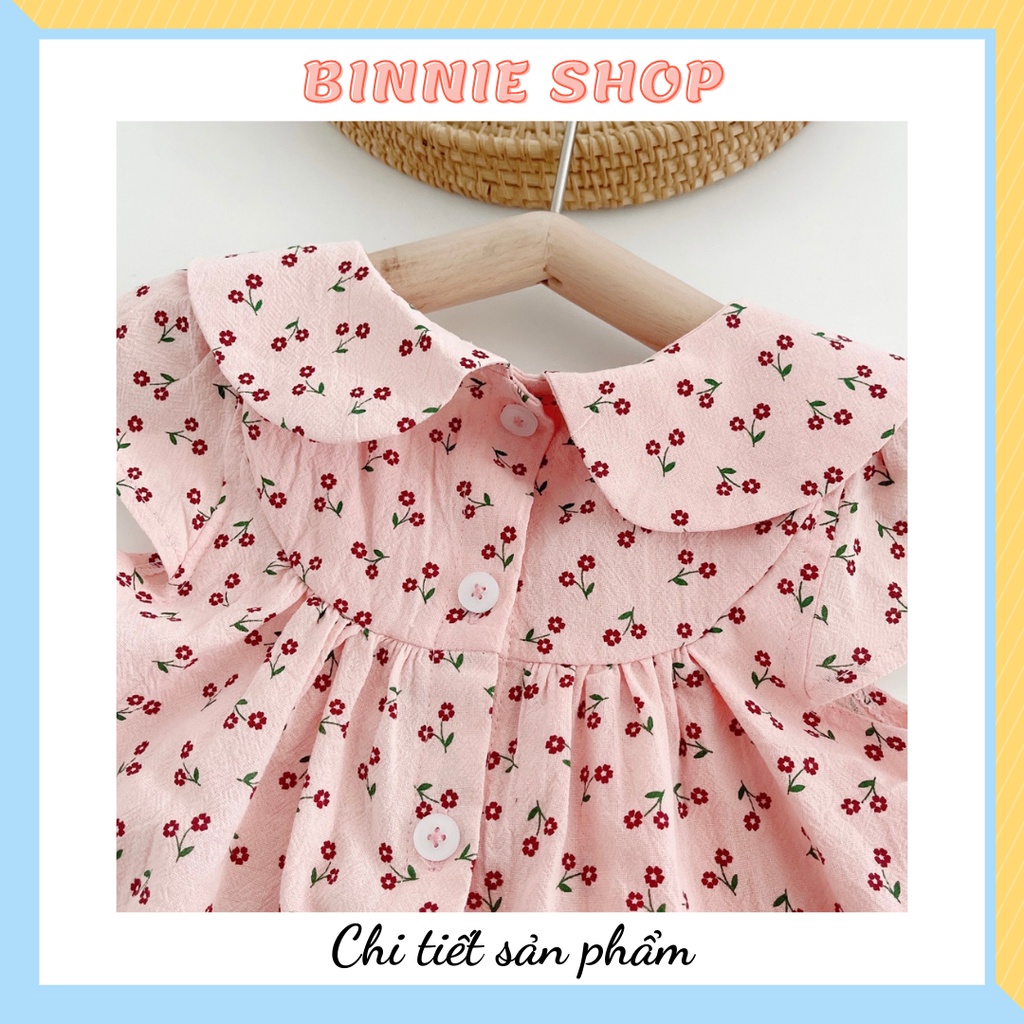 Váy bé gái Váy babydoll hoa nhí cổ sen dễ thương cho bé gái 9-20kg (1-5 tuổi) BINNIE SHOP