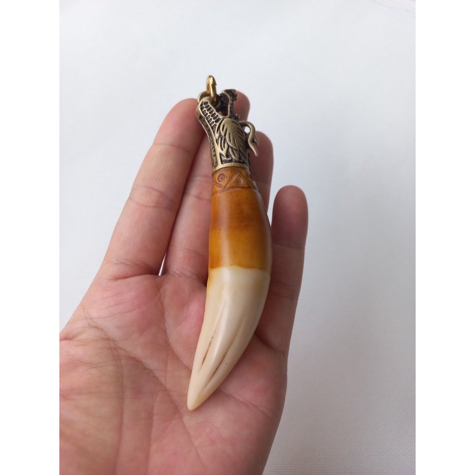 Mặt dây nanh báo nhân tạo đầu rồng