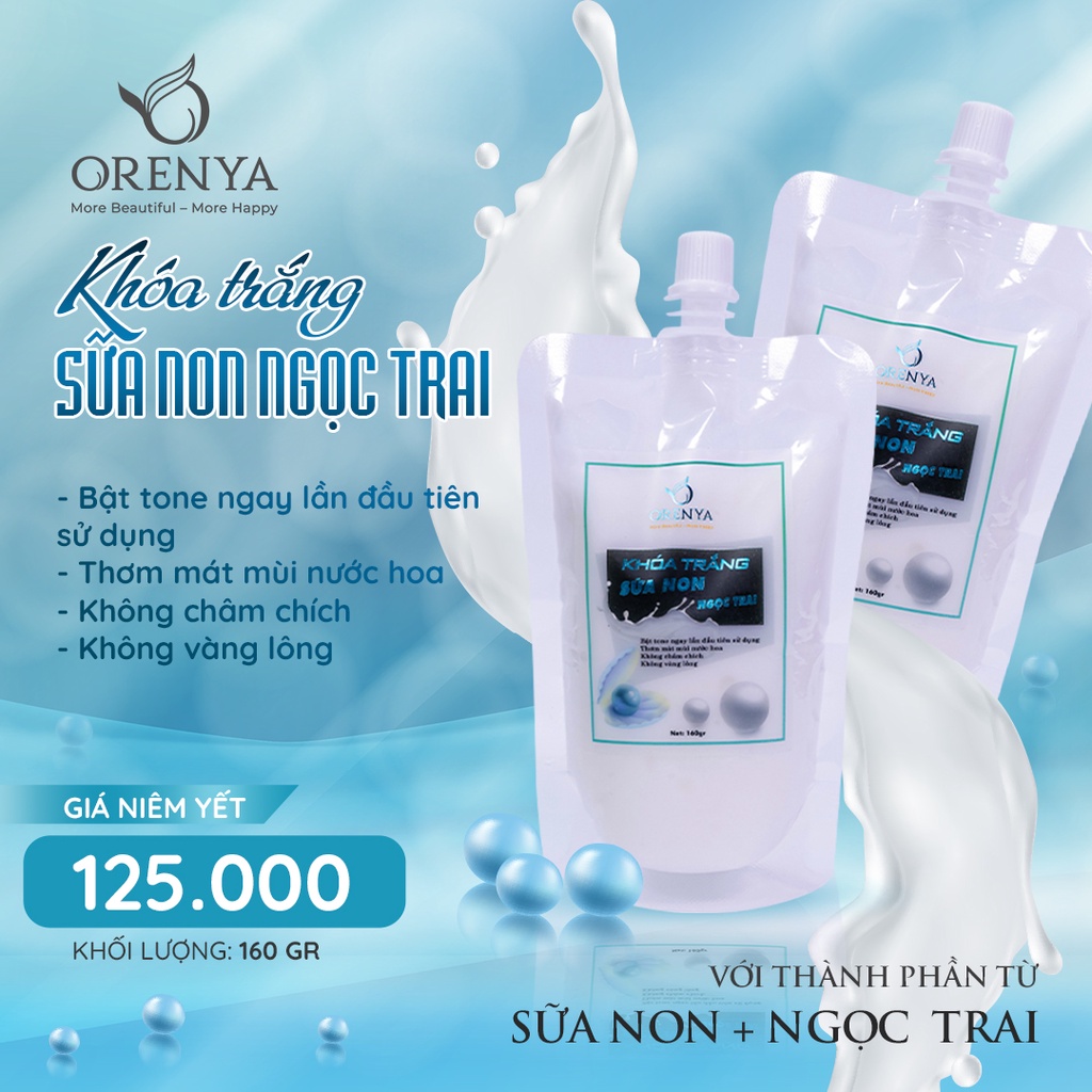 Khóa trắng sữa non ngọc trai 160GR - Kem body dưỡng thể giúp dưỡng da trắng sáng
