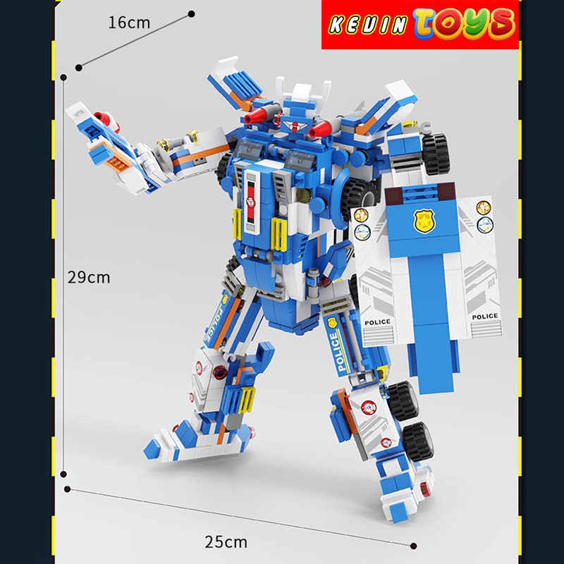 Đồ Chơi Lắp Ráp Kiểu Lego Mô Hình Đội Xe Tuần Tra Cảnh Sát Chống Tội Phạm Super City RoboCop PX.401 Với 800+ Mảnh Ghép