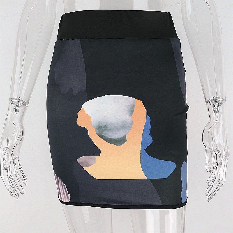 DUNEA Set Áo Thun Ngắn Tay Cổ Tròn Và Chân Váy Họa Tiết Hoạt Hình Thời Trang Cho Nữ