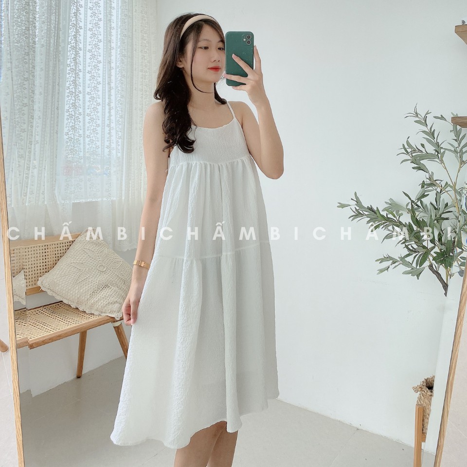 Đầm nữ hàn quốc V.067, đầm hai dây ba tầng dáng babydoll dài cực xinh hai lớp | WebRaoVat - webraovat.net.vn