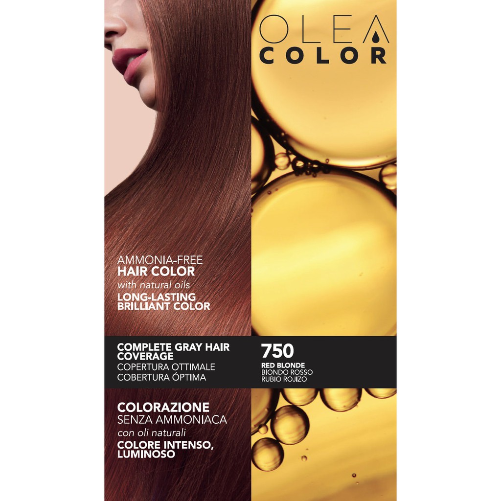 [VÀNG ÁNH ĐỎ] Kem nhuộm dưỡng tóc không Amoniac Olea Color ITALY Màu 750 RED BLONDE - Thegioi makeup pro