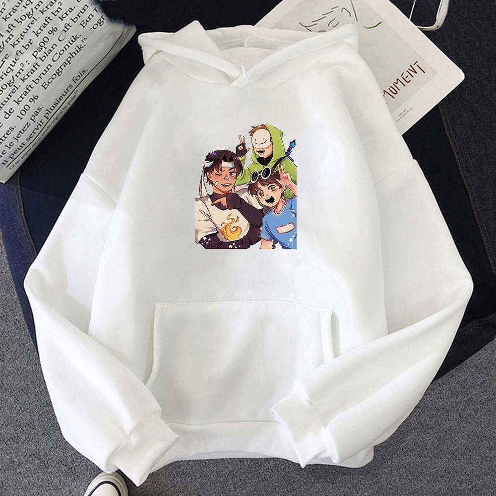 Áo hoodie cotton in chữ Dream Wastaken Merch SMP trẻ trung thời trang phong cách đường phố