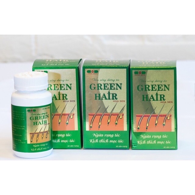 Viên uống dưỡng tóc Green Hair hoa sen -ngừa rụng tóc ,kích thích mọc tóc