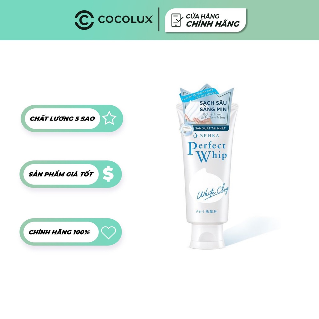 Sữa rửa mặt đất sét trắng Perfect White SENKA 120g