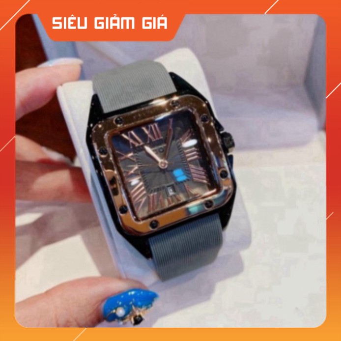 Đồng hồ guou nữ mặt vuông dây silicon, bảo hành 12 tháng, tặng box-donghoxinhshop