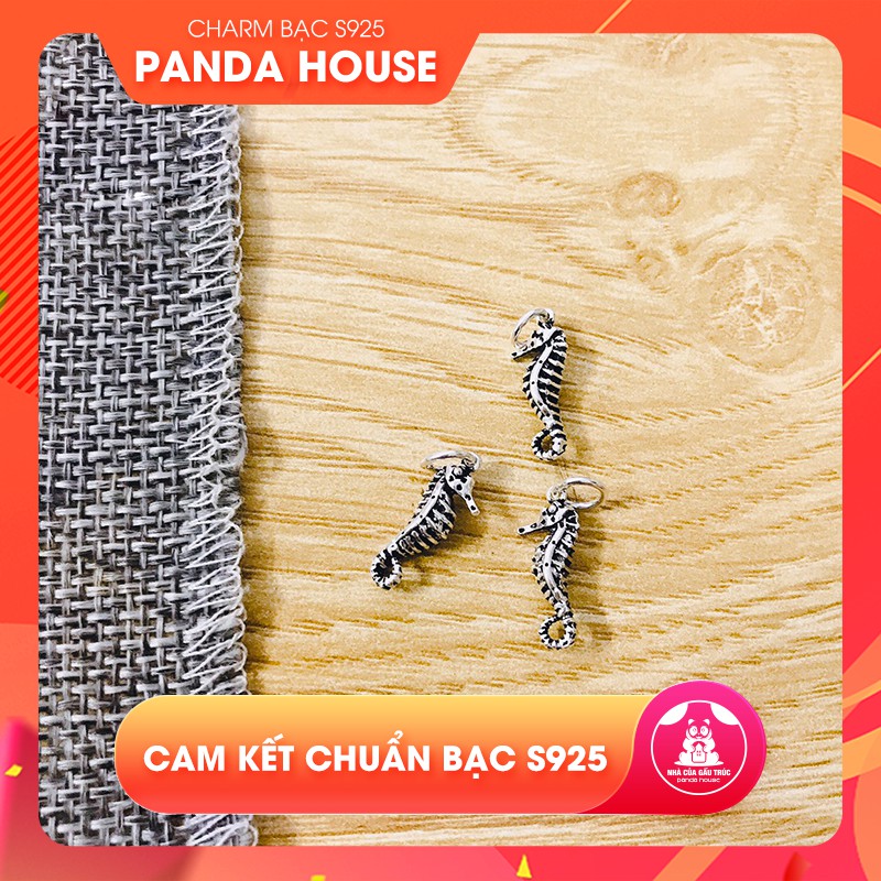 Charm bạc s925 hình cá ngựa size 4x20mm (charm treo) - Panda House