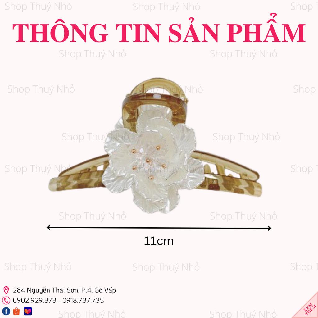Kẹp tóc càng cua nữ cỡ lớn 11cm hoạ tiết bông hoa phong cách sang trọng Hàn Quốc nhựa cao cấp thời trang hè thu đông