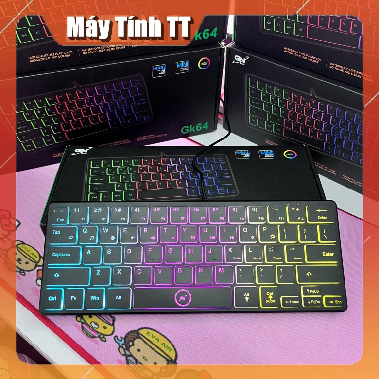 Bàn Phím Máy Tính Mini Có Dây K64 - Bảo Hành 12 Tháng CHÍNH HÃNG - Máy Tính 2T