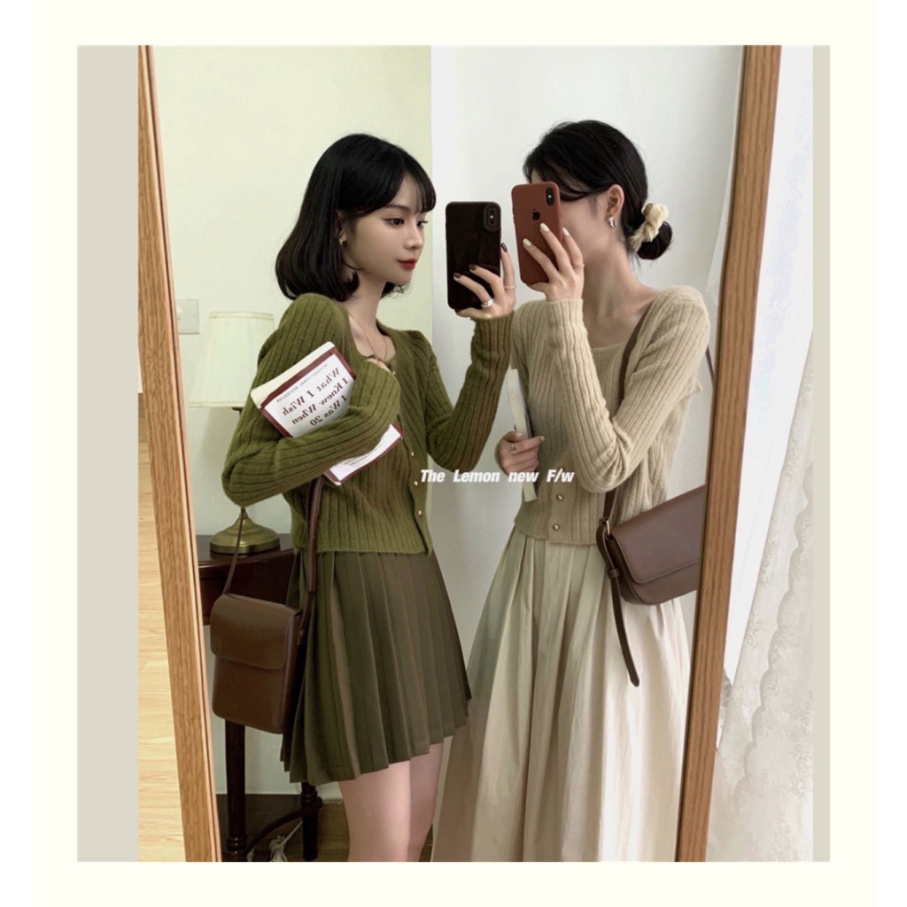 Áo cardigan ZHELIHANGFEI vải dệt kim tay dài dáng ôm thời trang dành cho nữ