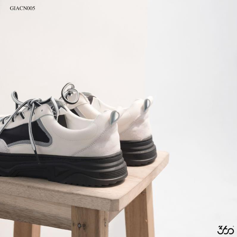 Giày sneaker nam 360 BOUTIQUE phối màu đen trắng - GIACN005