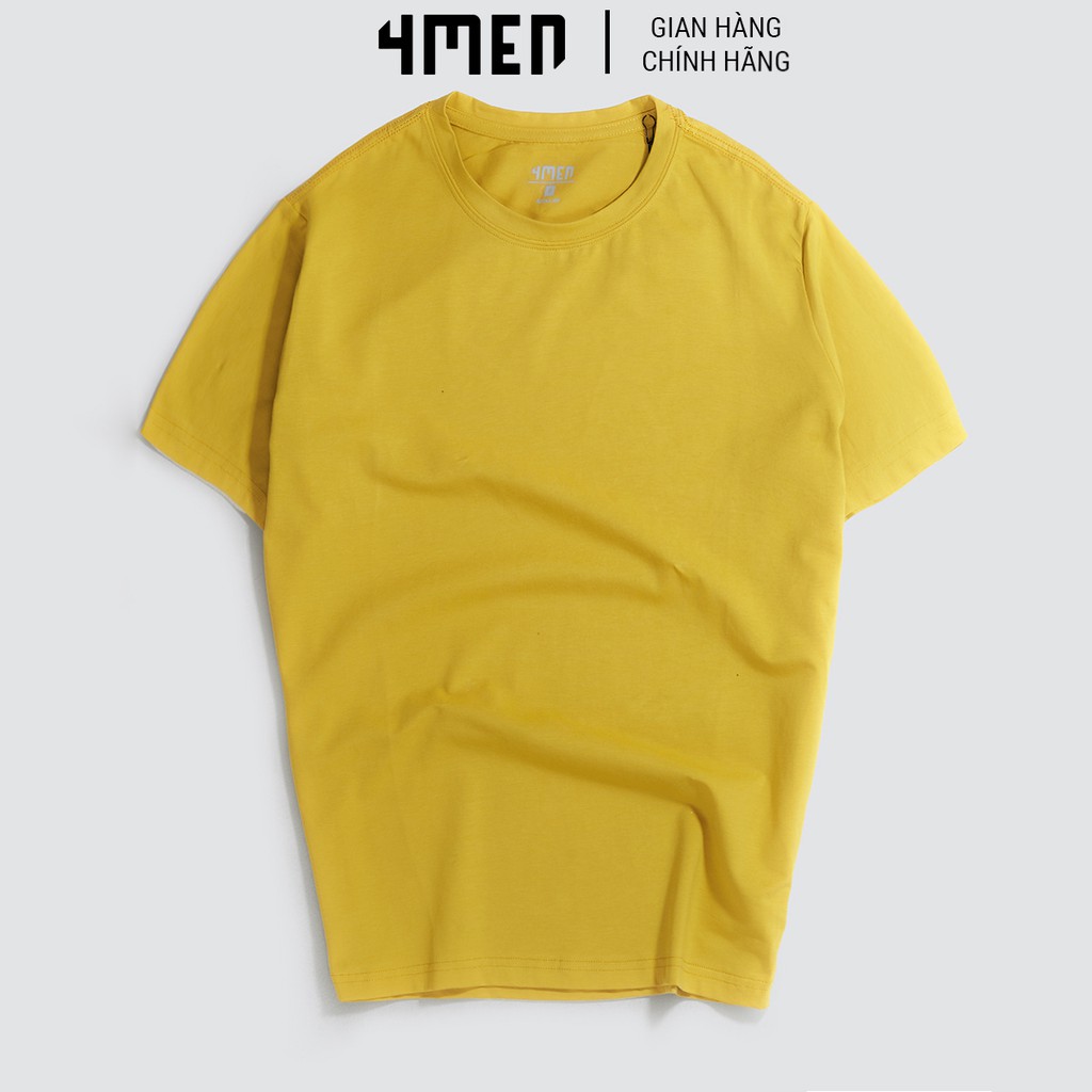 Áo thun nam trơn 4MEN AT051 cổ tròn, ngắn tay, form suông, vải cotton đẹp dày dặn, mềm mịn, co giãn, thoáng mát | BigBuy360 - bigbuy360.vn