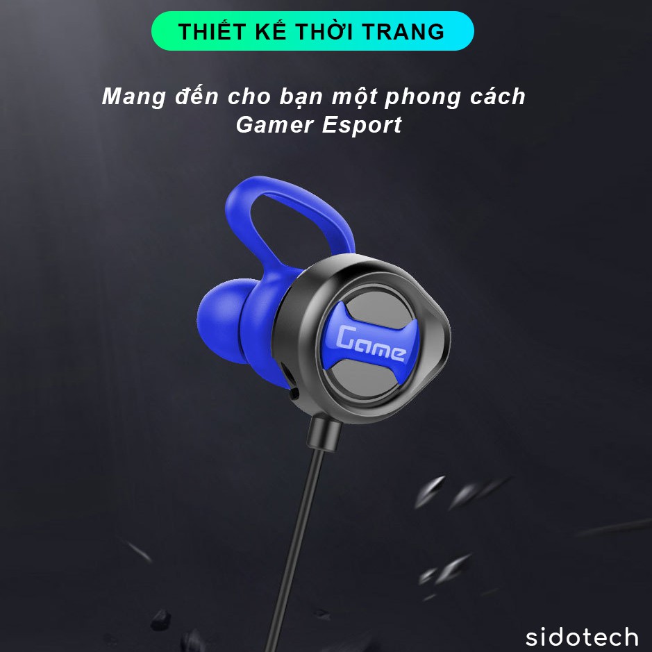 Tai nghe chơi game điện thoại SIDOTECH G18 Gaming Esport có mic kép 360 độ chơi PUBG mobile / FF / ROS / Tốc chiến