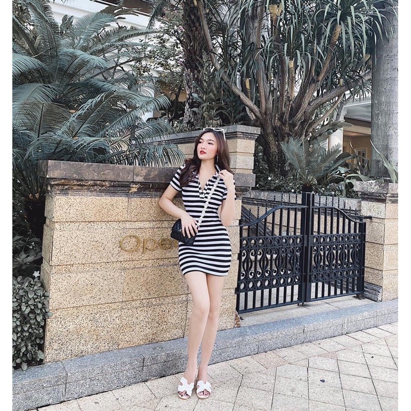 💥ĐẦM BODY SỌC NGANG TAY NGẮN TRẺ TRUNG , ĐẦM BODY CỔ LỌ SIÊU SANG CHẢNH💥 (Ms:BD02-03) | BigBuy360 - bigbuy360.vn