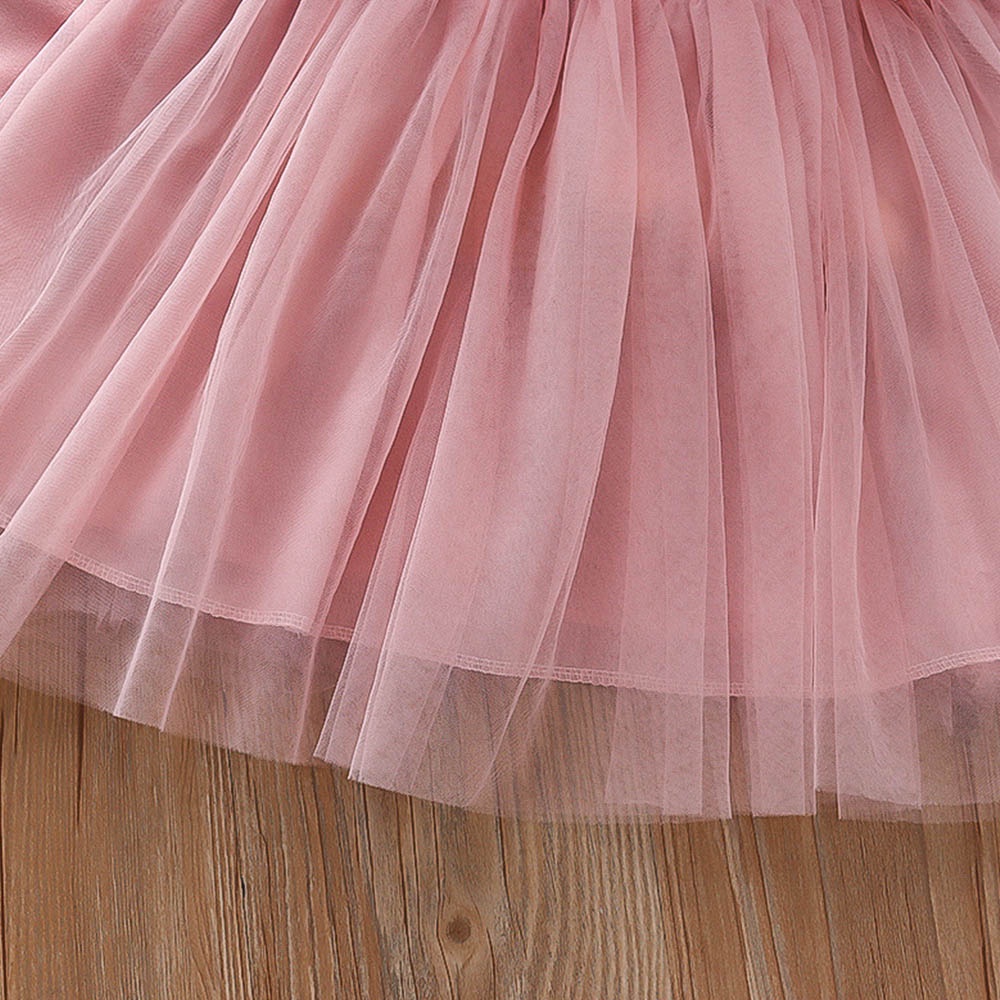 Đầm công chúa BEAR LEADER tay dài phối ren lưới thời trang mùa xuân 2022 cho bé gái 2-6 tuổi