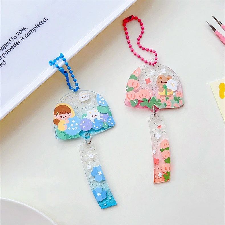 1 Móc Khóa Hình Chuông Gió Bằng Acrylic DIY