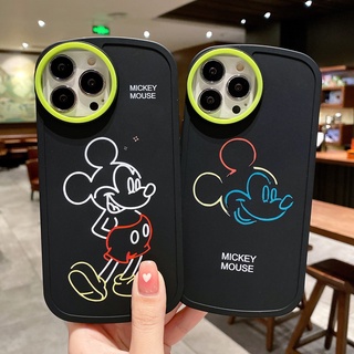 Ốp Điện Thoại Màu Đen Họa Tiết Chuột Mickey Dễ Thương Chống Sốc Cho IPhone 7 8 Plus X XR XS Max 11 12 13 Pro Max