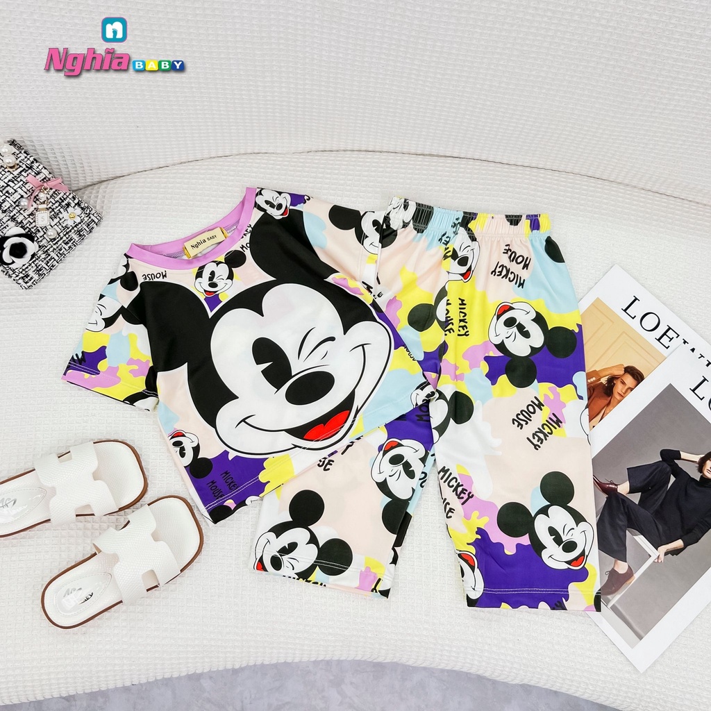SET BỘ HOT HIT QUẦN SUÔNG DÀI THUN LẠNH IN 3D NGHĨA BABY DÀNH CHO BÉ GÁI