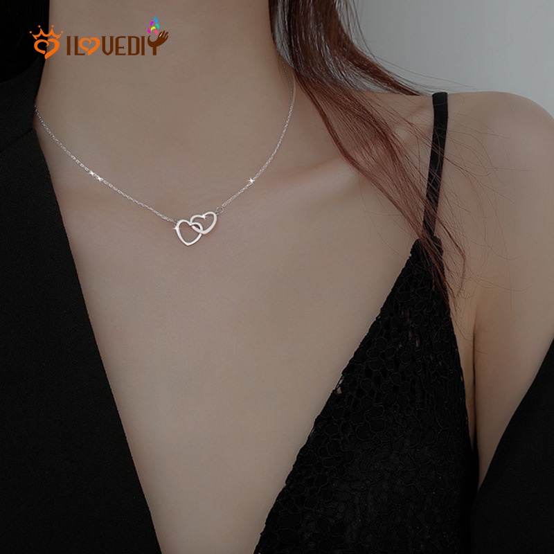 Vòng Cổ Choker Mặt Trái Tim Đôi Sáng Tạo Cá Tính Thời Trang Dành Cho Nữ