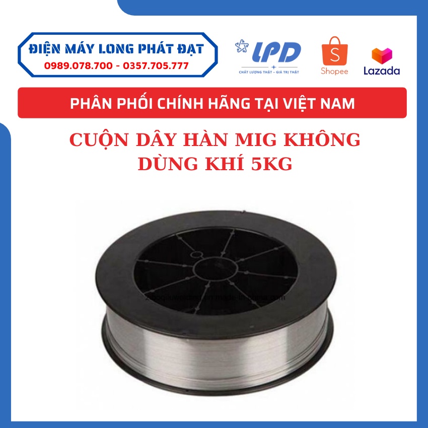 Cuộn dây hàn MIG không dùng khí 5kg - kích cỡ 1mm-bộ 1 cuộn - 100% hàng chính hãng