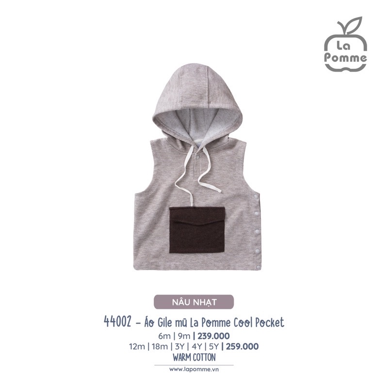 La Pomme Áo gile cool pocket AW2022