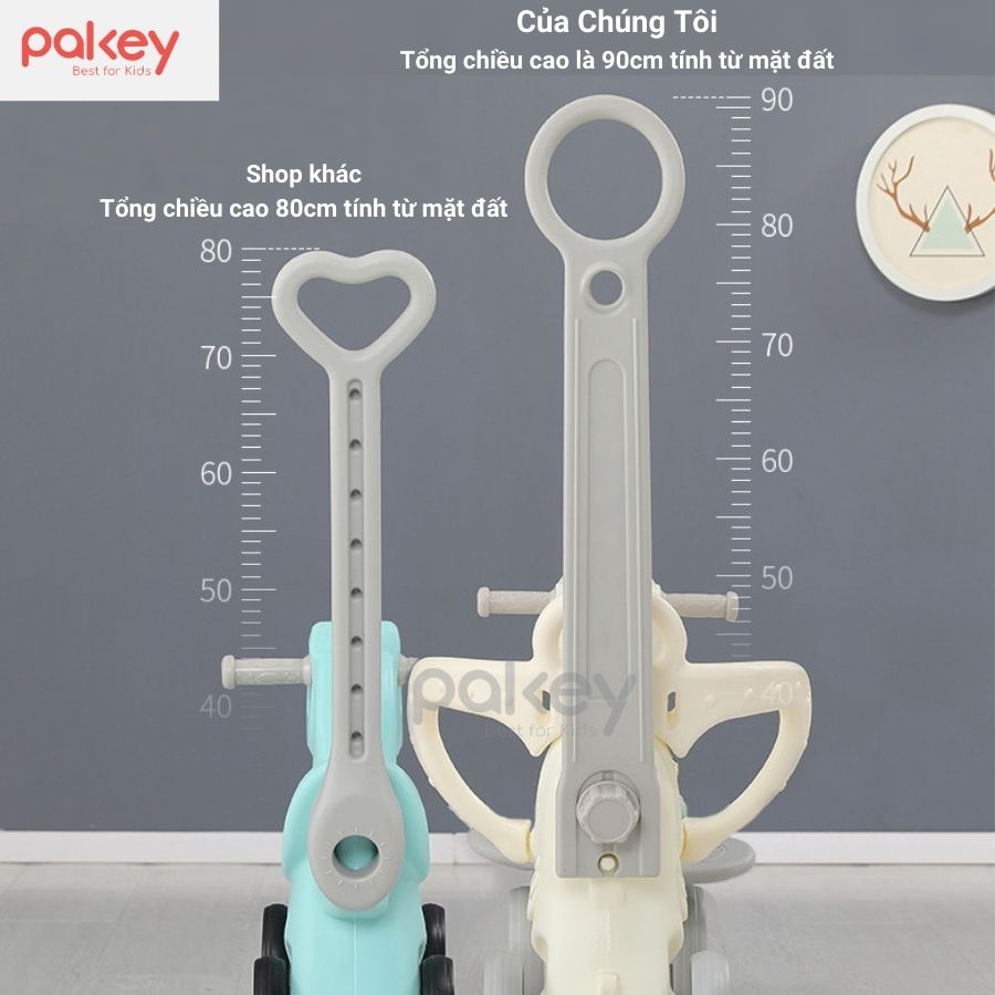 Ngựa bập bênh cho bé Pakey 6in1 đa chức năng, đồ chơi cao cấp sẵn 3 màu