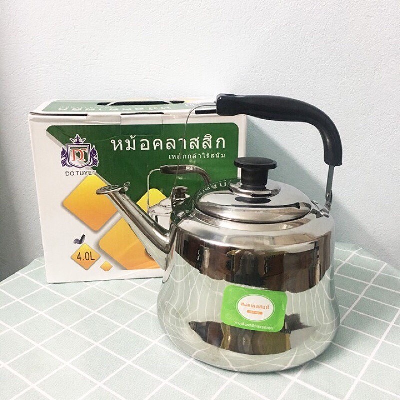 Ấm Đun Nước Bếp Ga, Bếp Từ Inox Hàng THÁI LAN Dung Tích 2L,3L,4L,5L