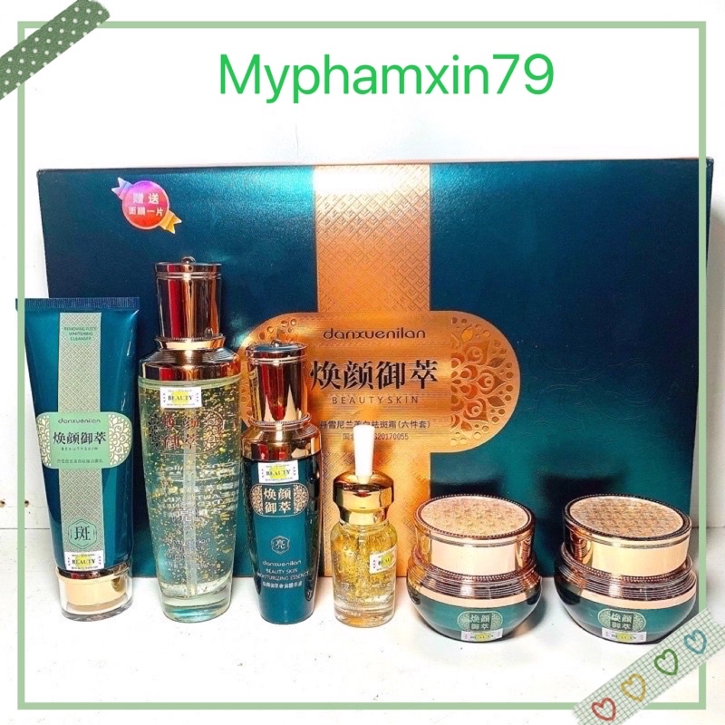 CHĨNH HÃNG-  Bộ hoàng cung Xanh Beauty Skin 6in1 –  giảm tàn nhan, nám đùi mùi, dương trăng da tặng 3 mặt nạ,
