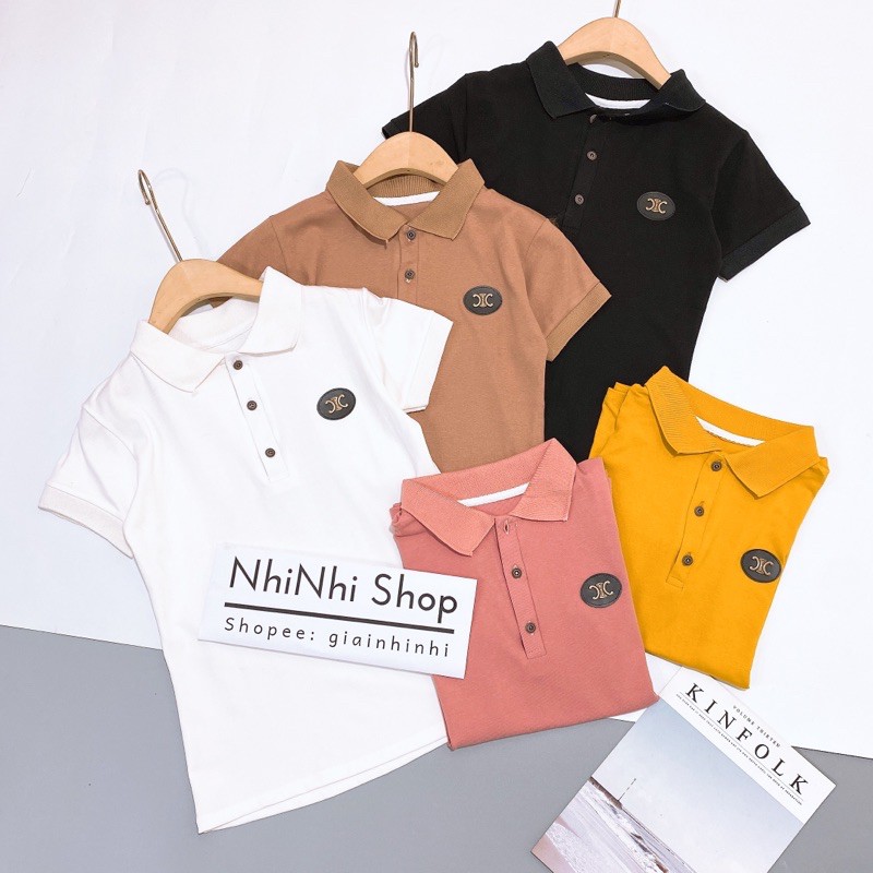 Áo thun cổ bẻ mác da ngực dáng ôm, Áo phông ngắn tay form ôm vải cotton co giãn AT1229 - NhiNhi Shop