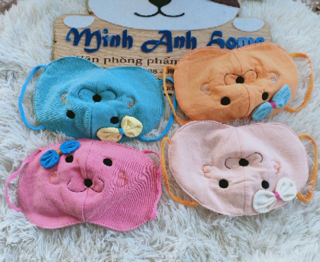 Sỉ 10 khẩu trang vải 2 lớp thêu hình thú cho bé 1-5 tuổi kute | BigBuy360 - bigbuy360.vn
