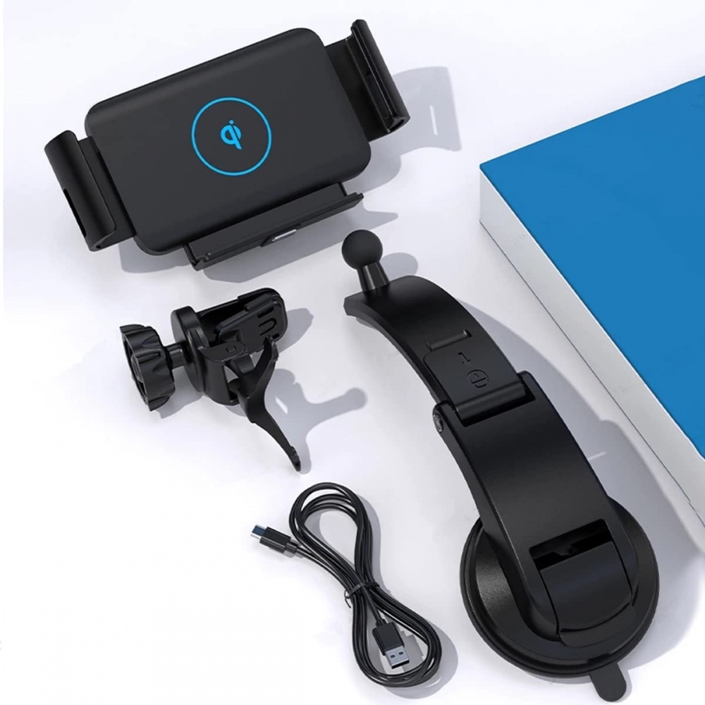 Đế sạc nhanh không dây Qi 15W thích hợp cho Samsung Galaxy Z Fold 3 2 iPhone sử dụng trên xe hơi