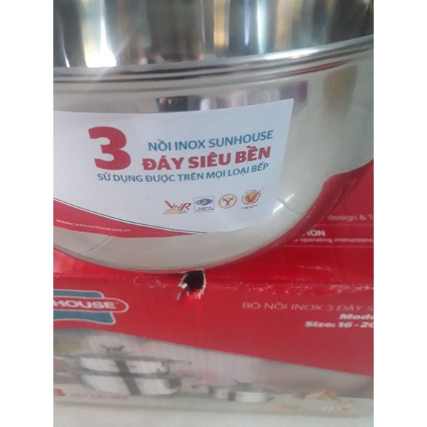 SHOP GIÁ SỈ NỒI IXO 3 ĐÁY SUNHOUSE 24 Cm