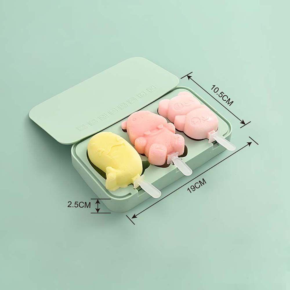 YIYU Khuôn Làm Kem Bằng Silicon Họa Tiết Hoạt Hình Dễ Thương Tiện Dụng Cho Nhà Bếp