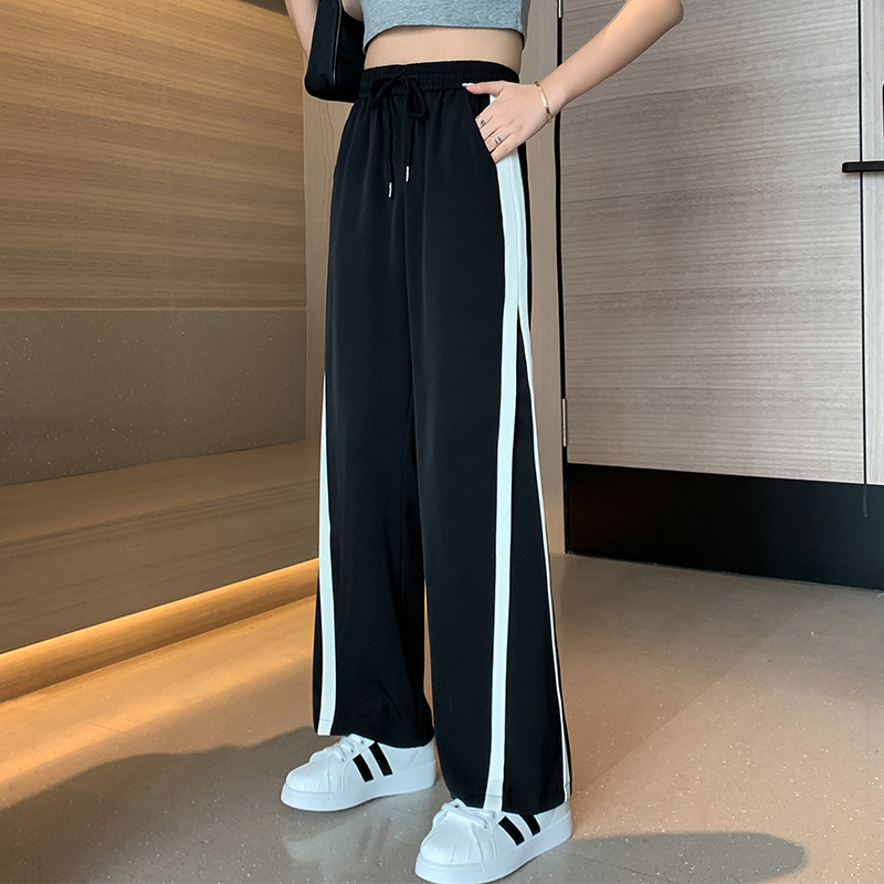 Quần Dài Ống Rộng Họa Tiết Sọc Thời Trang Cho Nữ