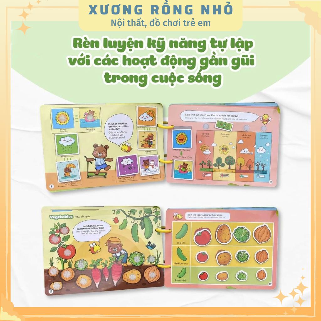 Combo 2 phiên bản beezi book - Sách bóc dán vui nhộn cho bé - Lalalababy