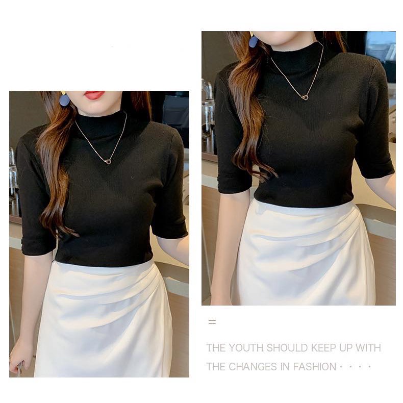 Áo Len Tay Cúc Nữ Lửng Giữ Nhiệt Basic 6 Màu Chất Liệu Co Giãn Mềm Mịn Cao Cấp | BigBuy360 - bigbuy360.vn