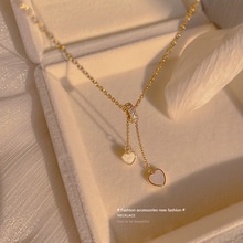 Vòng cổ zhenting mặt vuông bằng thép titan đính đá zircon sang trọng bai bei Nhật Hàn cho nữ