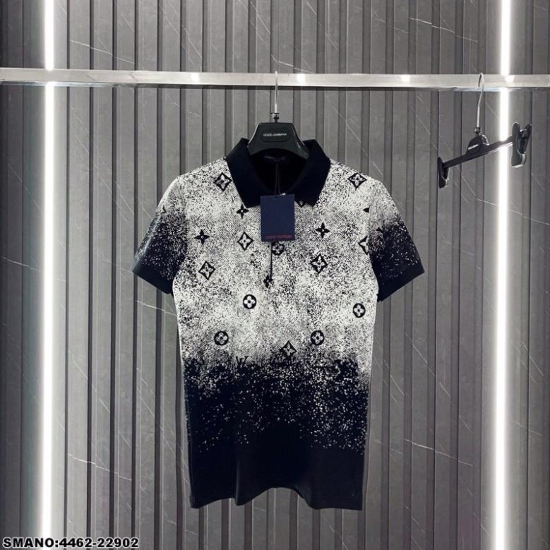 Áo Polo Nam LV Hình In Loang Cao Cấp - Áo Phông LV Cổ Bẻ Cho Nam