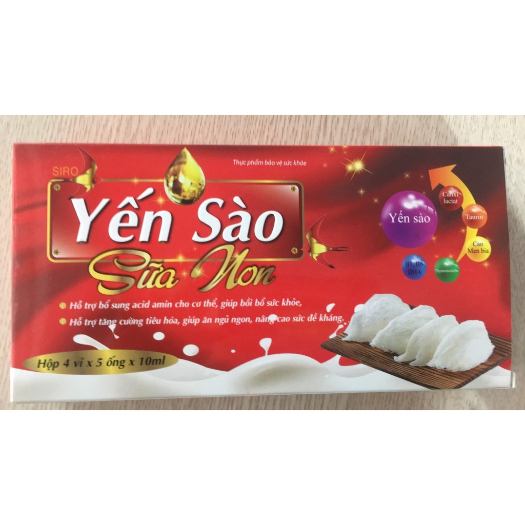 Siro Yến Sào Sữa Non – Tăng Cường Tiêu Hóa, Tăng Hấp Thu - Giúp Ăn Ngủ Ngon, Nâng Cao Sức Đề Kháng - Hộp 20 Ống