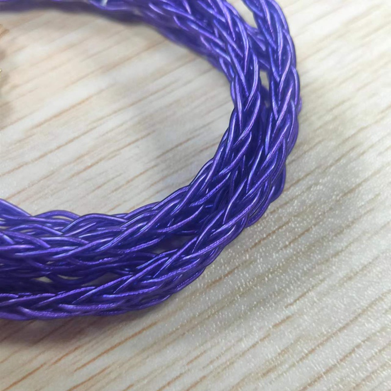 Dây Cáp Tai Nghe 8 Dây Bằng Đồng Màu Tím Bạc Phù Hợp Với Mọi Người Mẫu Tai Nghe