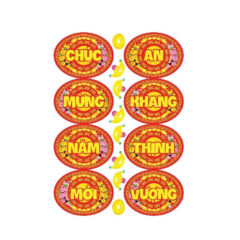 Decal trang trí tết kèm họa tiết nổi CHÚC MỪNG NĂM MỚI MẪU 28