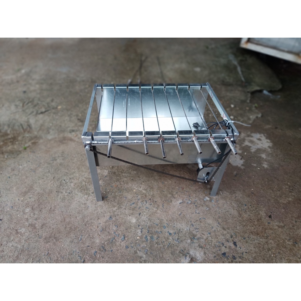 Máy nướng thịt, chả mini tự động 9 Xiên thẳng + 1 Xiên 3 Chạc MITUHOME