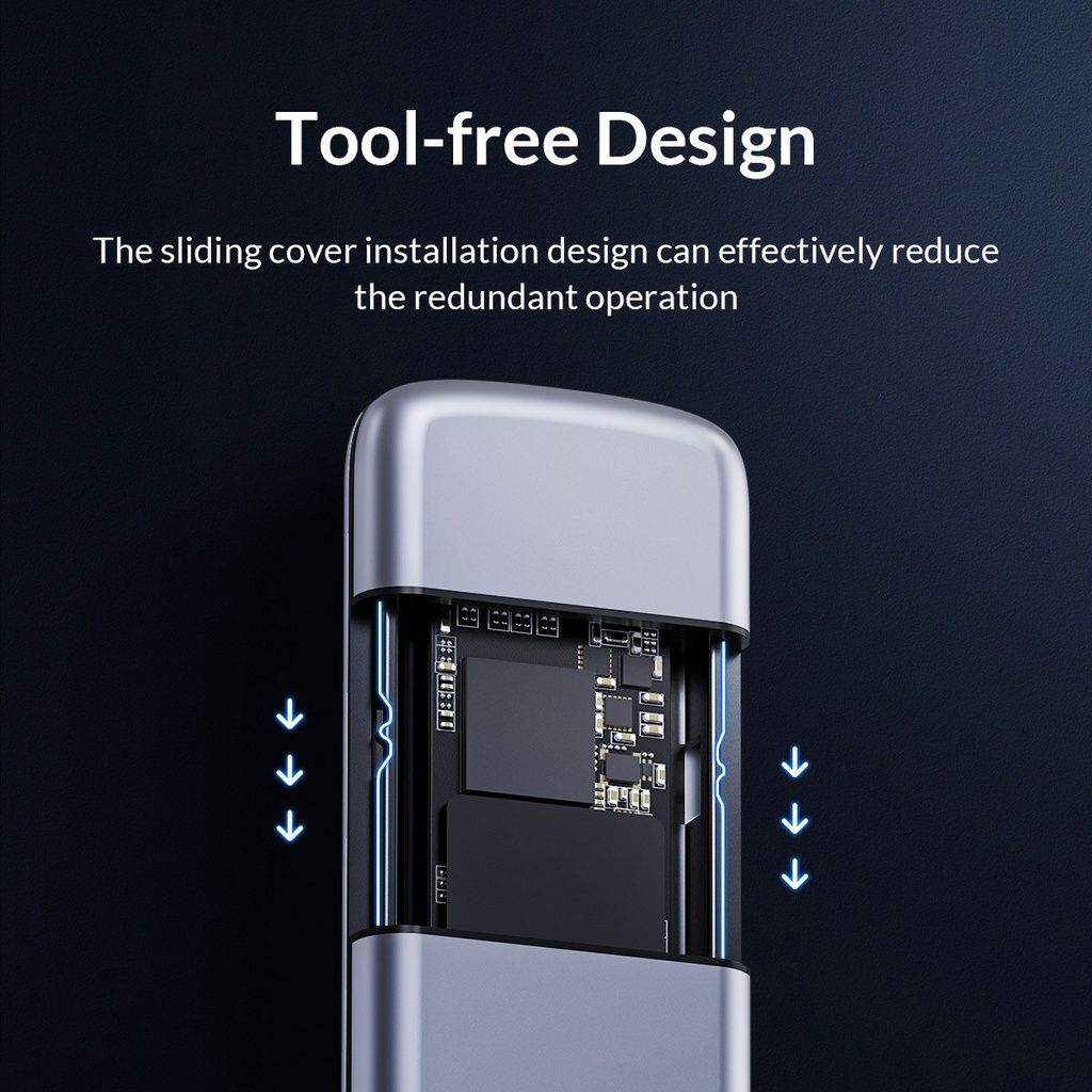 Vỏ ổ cứng SATA SSD PCIE NGFF M/B Orico M2 NVME M.2 điều hợp USB loại C 3.1 trong suốt | BigBuy360 - bigbuy360.vn