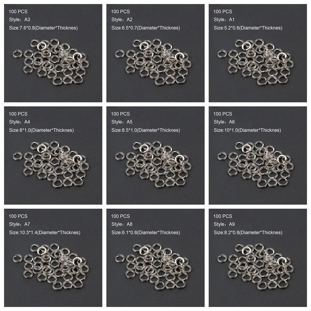 Set 100 Vòng Nối Dây Câu Cá Bằng Thép Không Gỉ Cao Cấp