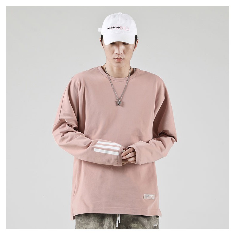 [ Có Ảnh Thật ] Áo thun tay dài form rộng unisex - sweater viền sọc vai | BigBuy360 - bigbuy360.vn